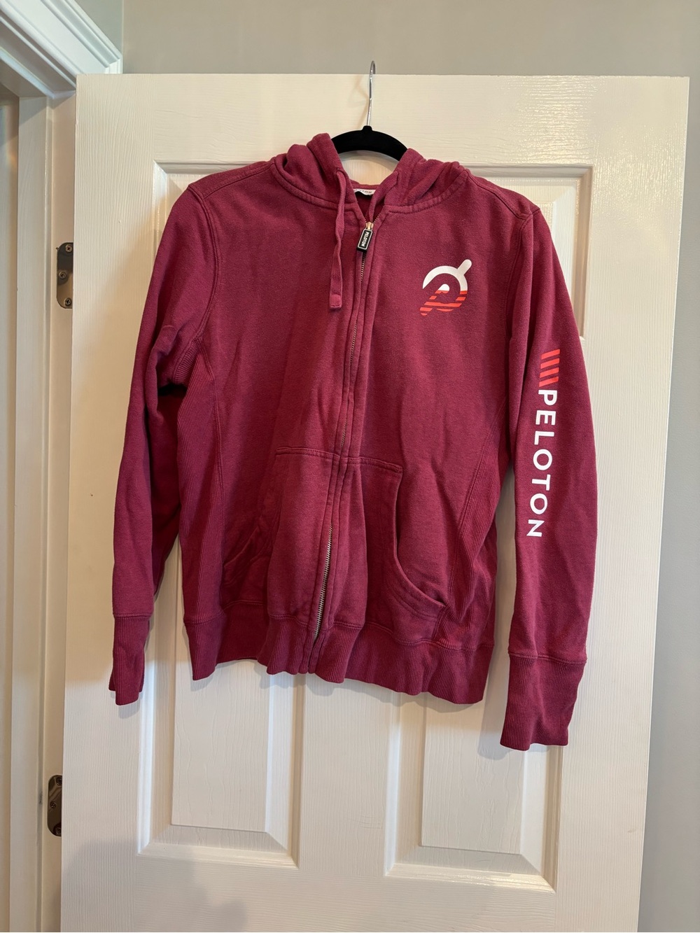 Peloton women’s size large Zip-Up Hoodie Jacket in Berry